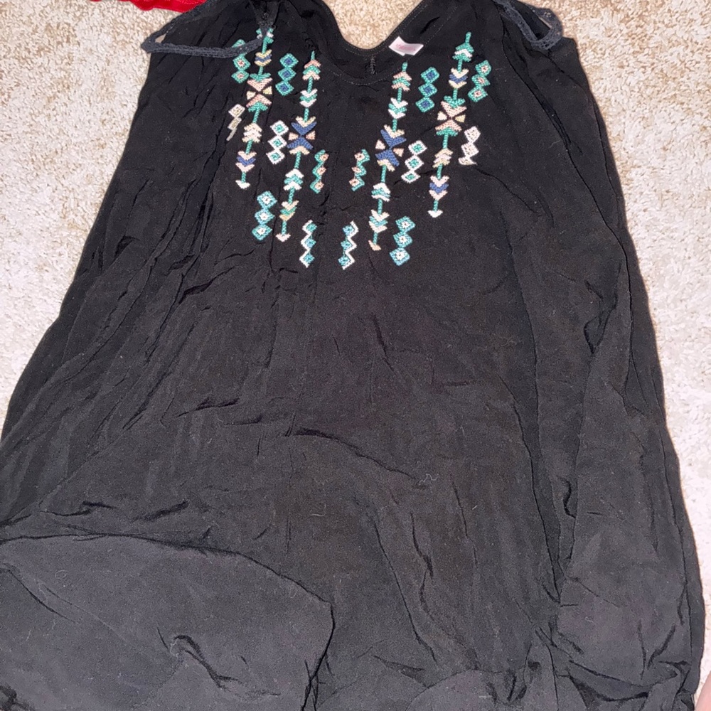 Xhilaration Black Jumpsuit with Colorful Embroidery